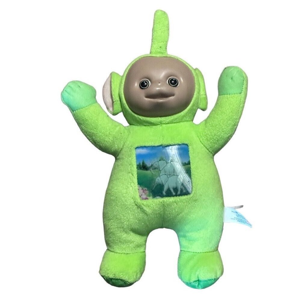 Teletubbies Dipsy green plush stuffed animal toy 11" 2003 Elephant Hologram